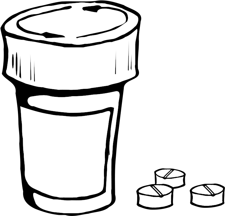 Pills And Bottle Clip Art Download - Draw A Pill Bottle - Png Download (800x768), Png Download