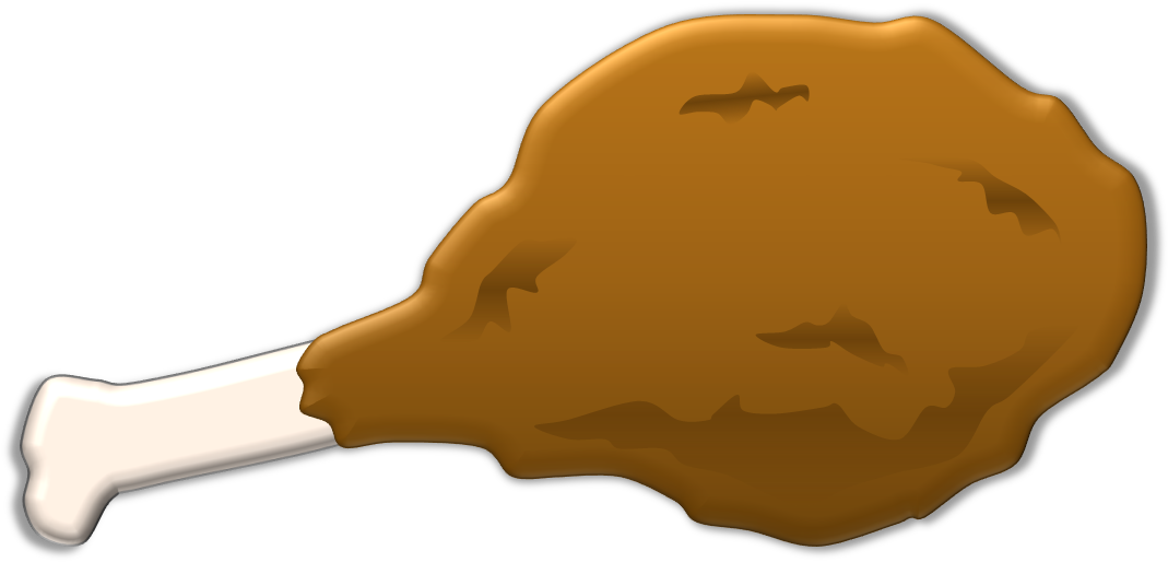 28 Collection Of Clipart Turkey Leg - Cartoon Chicken Wing Png Transparent Png (1076x519), Png Download