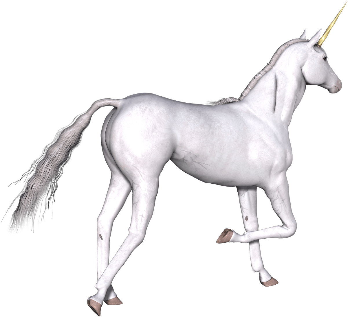Free Png Download Full White Unrn Right Leg Up Png - Unicorn Clipart (850x748), Png Download