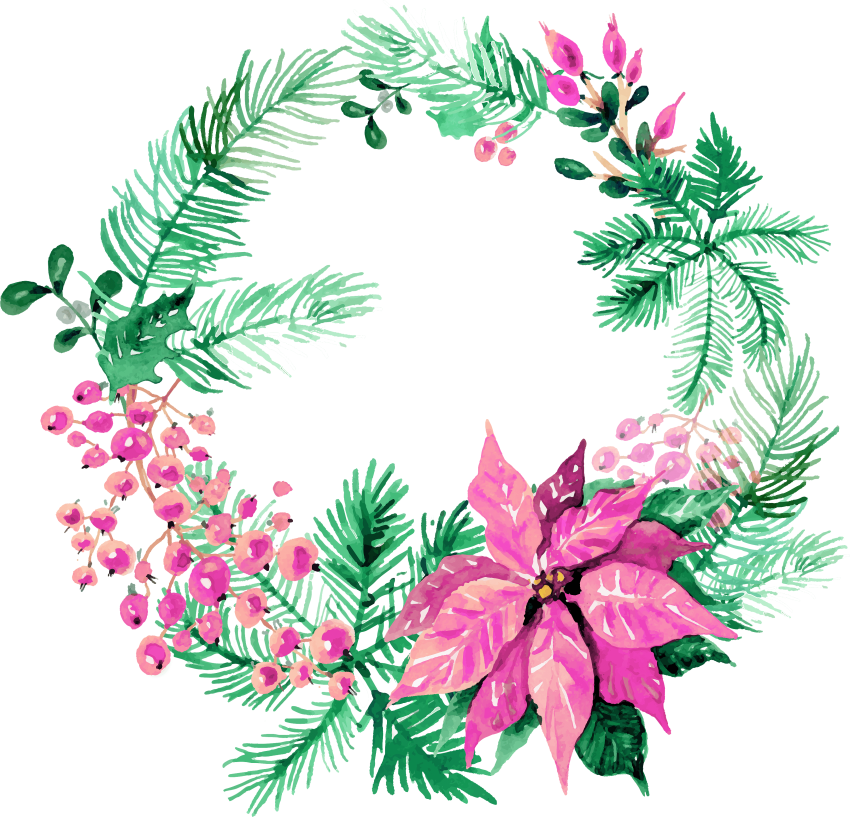 Free Png Watercolor Christmas Wreath Png Images Transparent - Merry Christmas Watercolor Png Clipart (850x817), Png Download