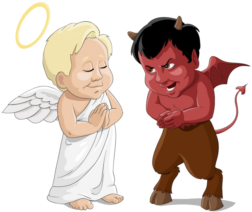 #mq #devil #angel #good #bad - Baby Angel And Baby Devil Clipart (1024x1024), Png Download