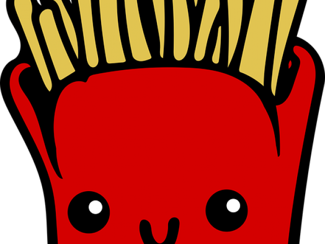 French Fries Clipart Transparent - French Fries Cartoon Cute - Png Download (640x480), Png Download