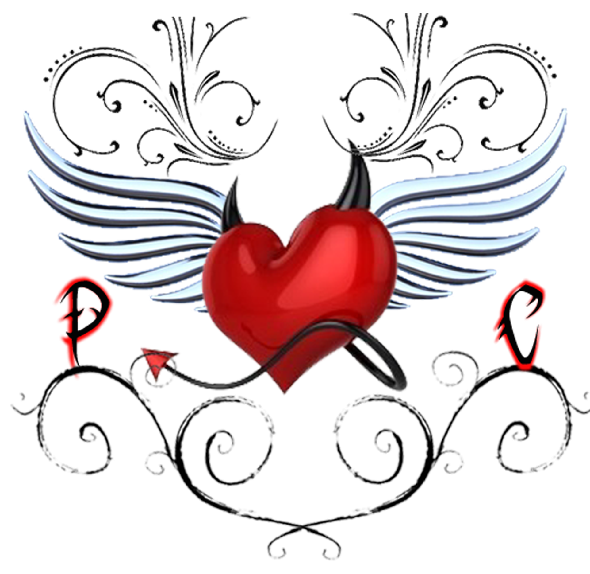Angel & Devil Management Angel & Devil Management - Heart With Horns Clipart (1923x1923), Png Download