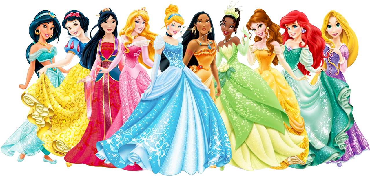 Ariel, Cinderella, Rapunzel, Toy, Barbie Png Image - Disney Princesses Transparent Background Clipart (1296x633), Png Download