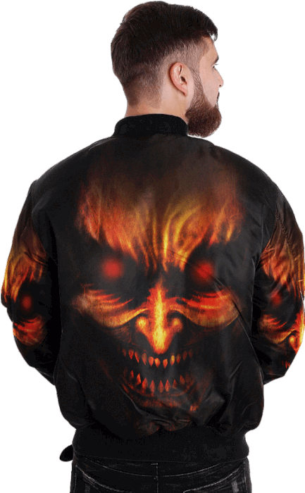 Com Devil, Angel Skull Over Print Jacket %tag - Jacket Clipart (700x700), Png Download