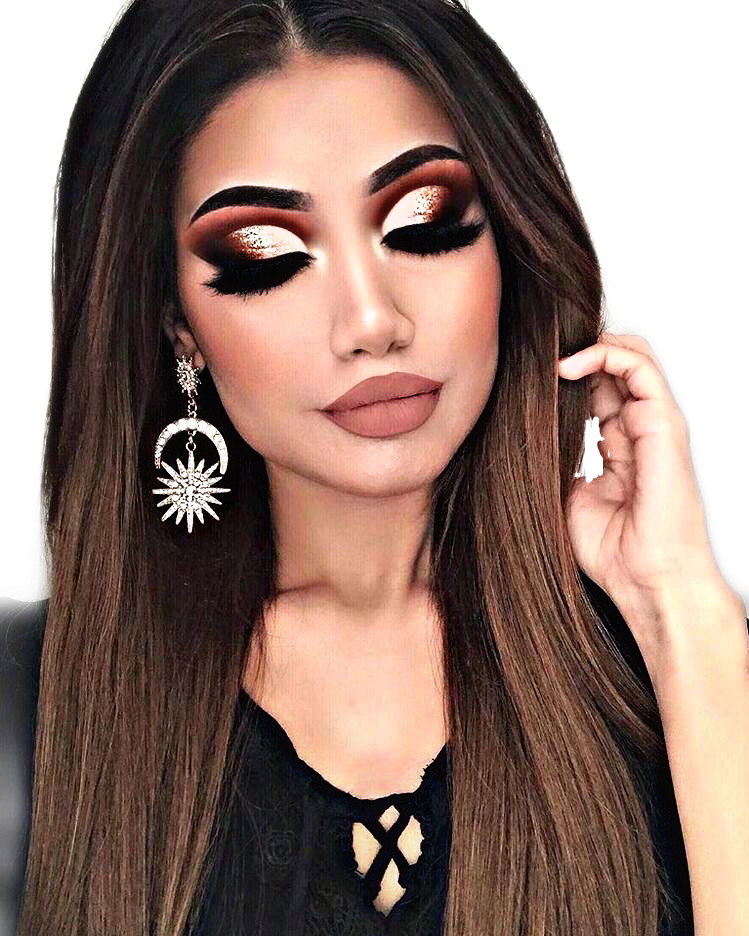 #girl #brunette #longhair #makeup #remixit #lady #woman - Burgundy Wedding Makeup Looks Clipart (749x936), Png Download