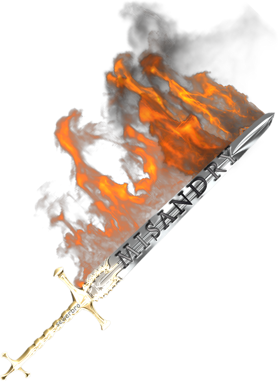 “ Transparent Flaming Sword That Says 'misandry' For - Flame Clipart (961x1316), Png Download