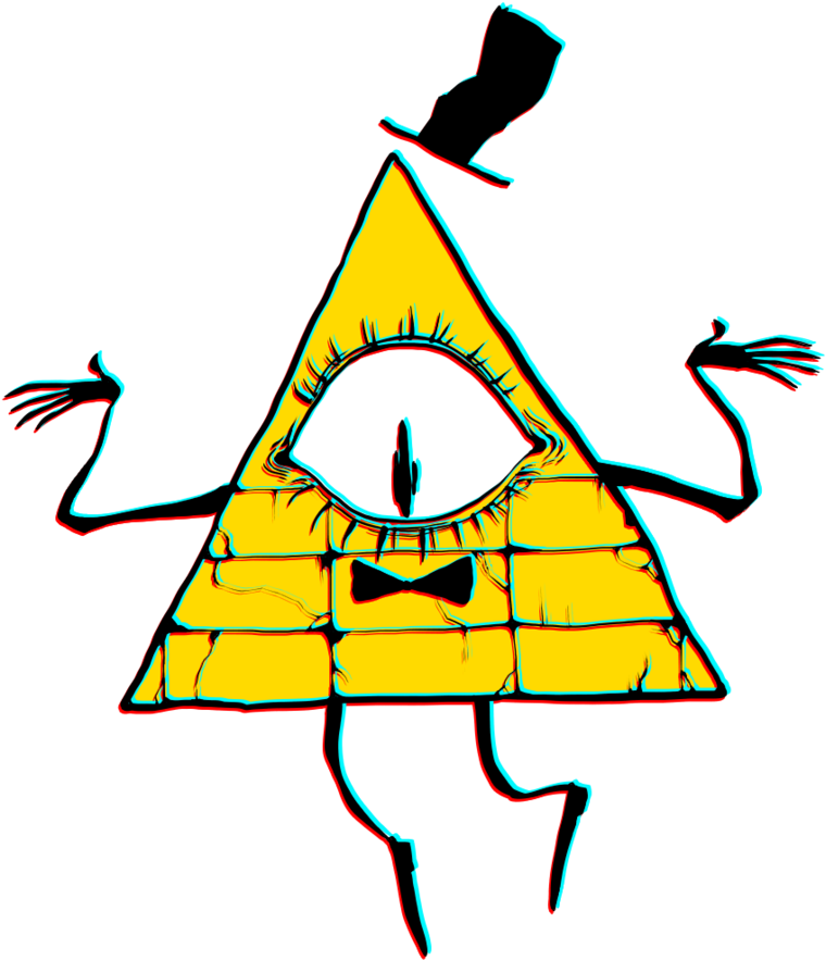 #billcipher #gravityfalls #cartoon #pyramid #yellow - Bill In Gravity Falls Png Clipart (894x894), Png Download