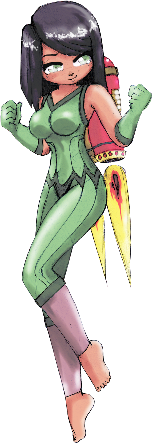 Fanatic Anime And Jet Pack Girl Elvonda Anime Movie - Cartoon Clipart (671x1600), Png Download