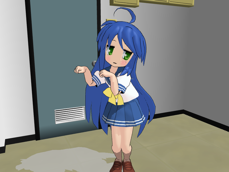 Lucky Star Mmd Blue Animecore Webcore - Konata Izumi 3d Model Clipart (800x600), Png Download