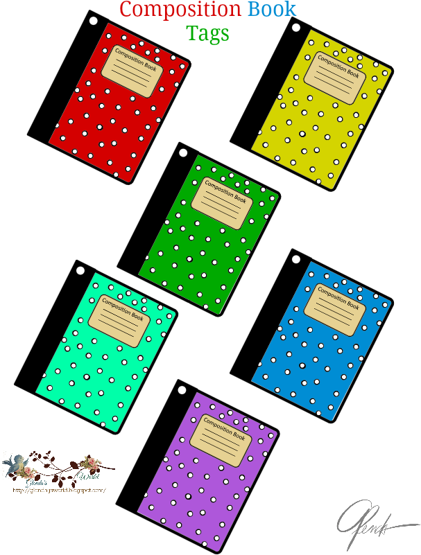 Free Printable Composition Book Tags - Colorfulness Clipart (650x813), Png Download