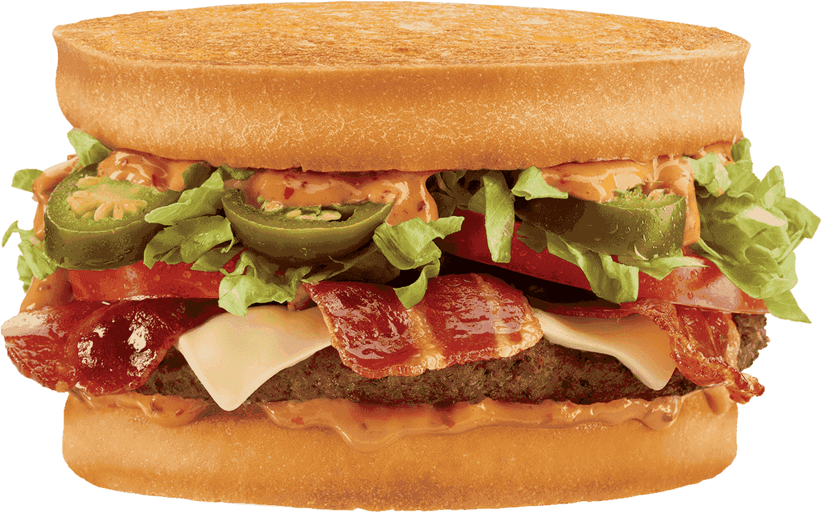 Jack In The Box Spicy Sriracha Burger Clipart (1280x1280), Png Download