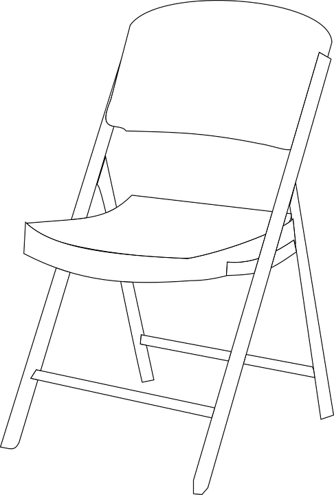 Chair Furniture Steel Folding Foldable Portable - White Chair Vector Png Clipart (486x720), Png Download