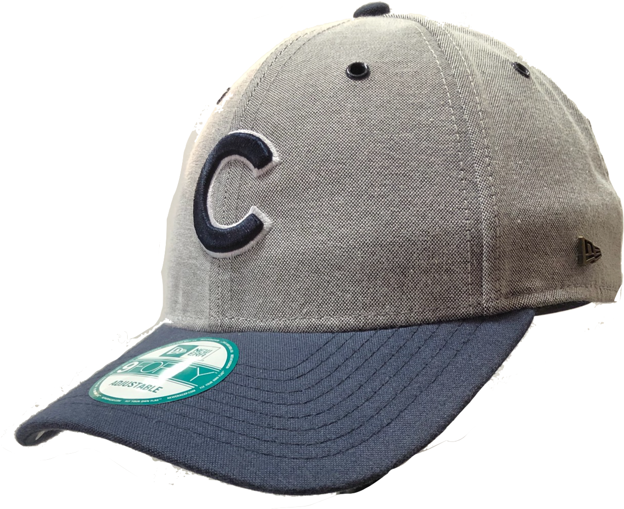 Men's Chicago Cubs Gray/navy Oxford Adjustable New - Baseball Cap Clipart (1239x1015), Png Download