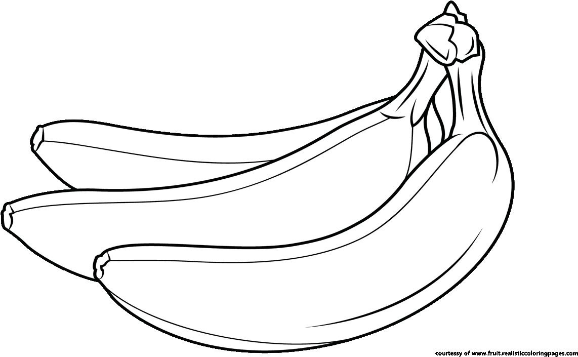 Cute Cartoon Picture Black And White Banana Clipart (1142x705), Png Download