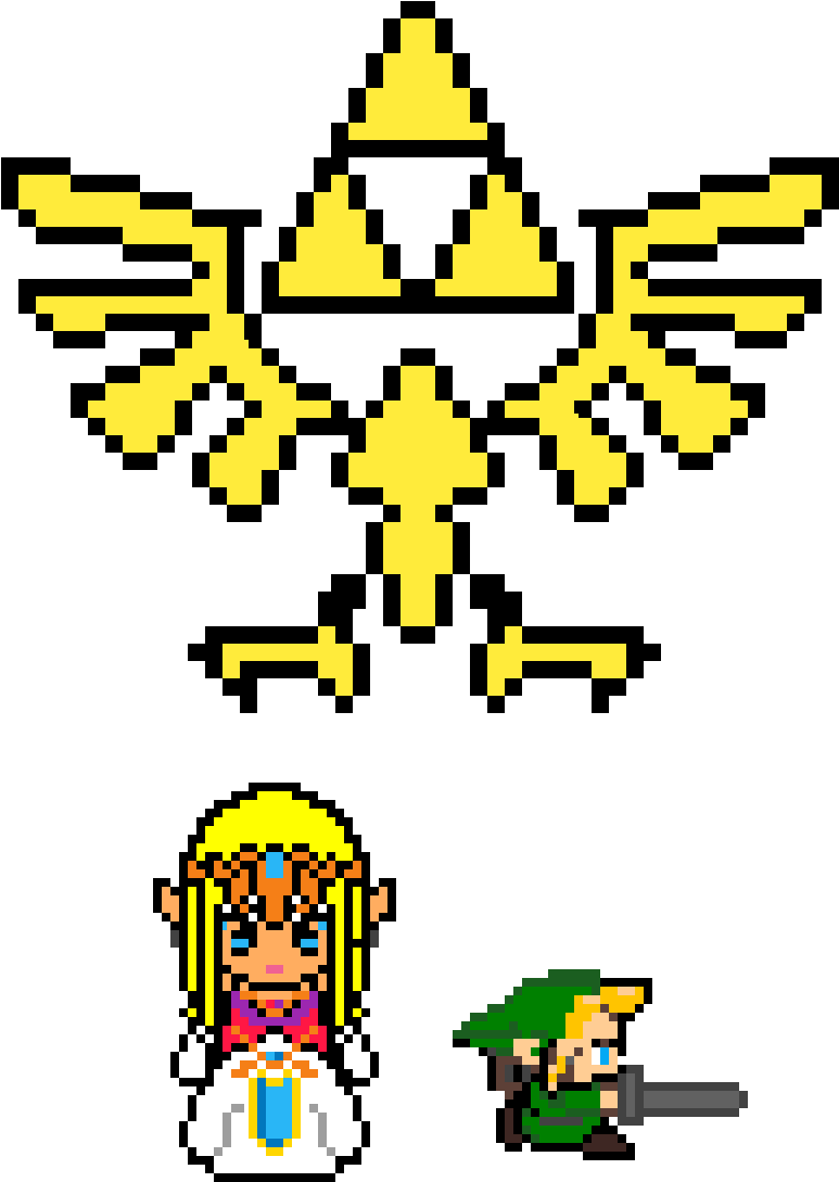 Zelda - Pixel Art Tri Force Clipart (1200x1200), Png Download