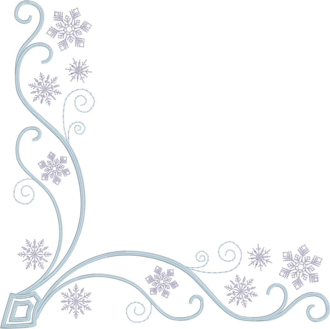 Snowflake Pearl Needles - Snowflake Corner Png Clipart (1060x1055), Png Download