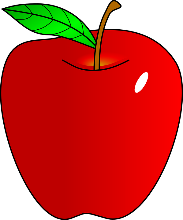 Apple Food Clipart - Transparent Background Apple Clipart Png (598x720), Png Download