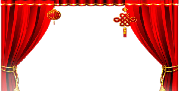 Red Stage Curtains Png Clipart (595x303), Png Download