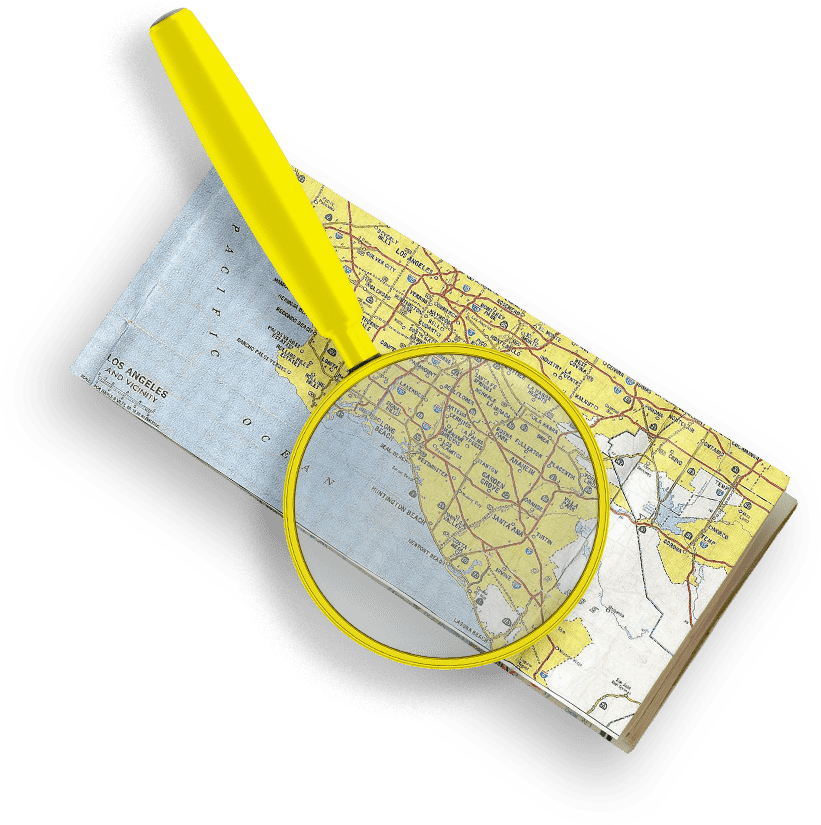 Magnifying Glass Over A Map - Motif Clipart (850x848), Png Download