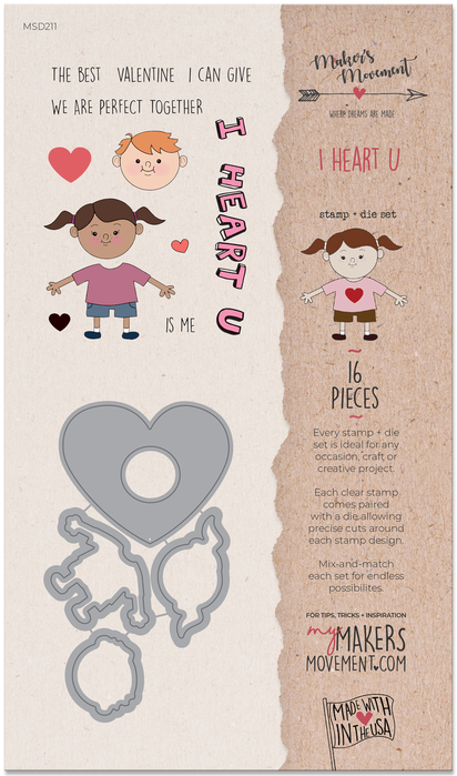 I Heart You Stamp & Die Set Colored Image - Vellum Clipart (700x700), Png Download
