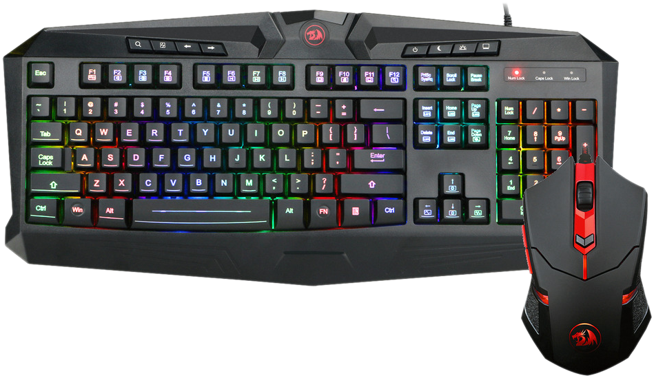 M901w-3 - Redragon Gaming Keyboard And Mouse Clipart (1024x1024), Png Download
