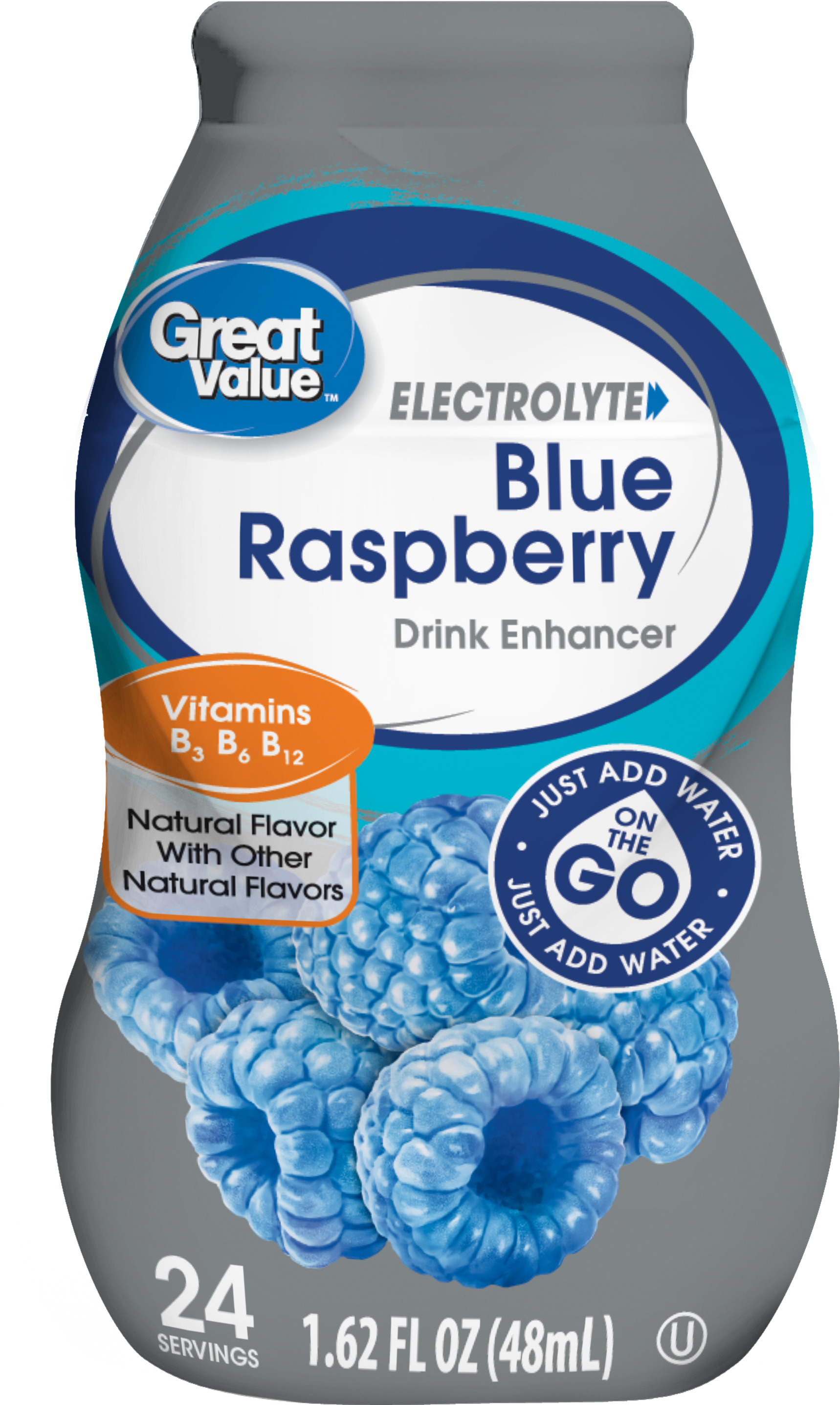 Great Value Electrolyte Drink Enhancer, Blue Rasberry, Clipart (3000x3000), Png Download