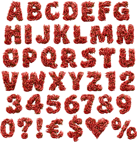Red Hot Chili Pepper Font Clipart (595x627), Png Download