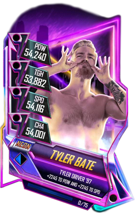 Supercard Tylerbate S3 15 Summerslam17 Supercard Tylerbate - Wwe Supercard Neon Cards Clipart (456x720), Png Download