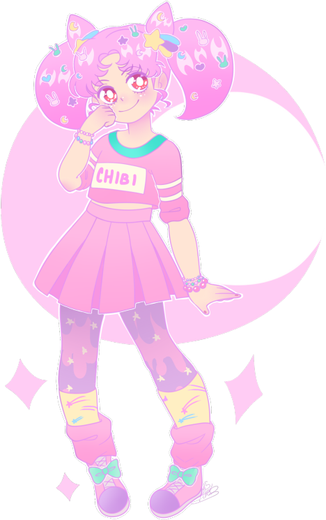 Milklim Chibi Moon Chibi Usa Sailor Moon Magical Girl - Illustration Clipart (492x750), Png Download