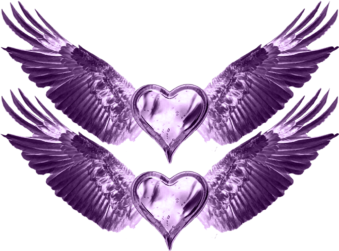 Welcome To Cocreation - Png Heart With Purple Wings Wings Clipart (673x516), Png Download
