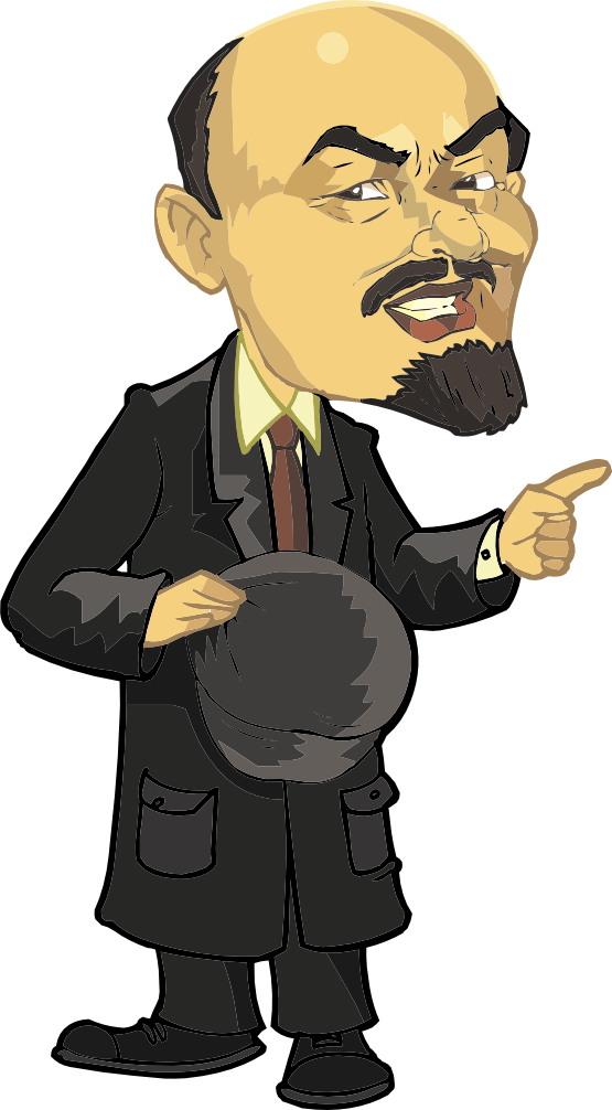 Book Com Lenin Caricature 555px - Lenin Caricatura Clipart (555x1006), Png Download