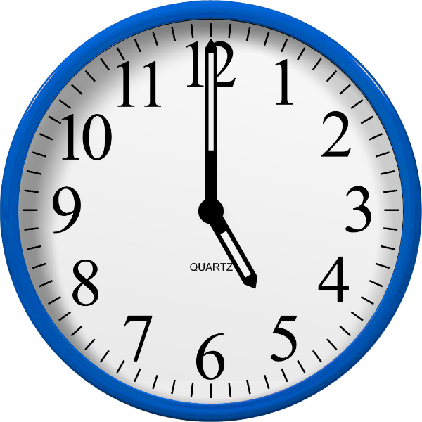 Telling Time - Kwart Voor 6 Klok Clipart (600x600), Png Download