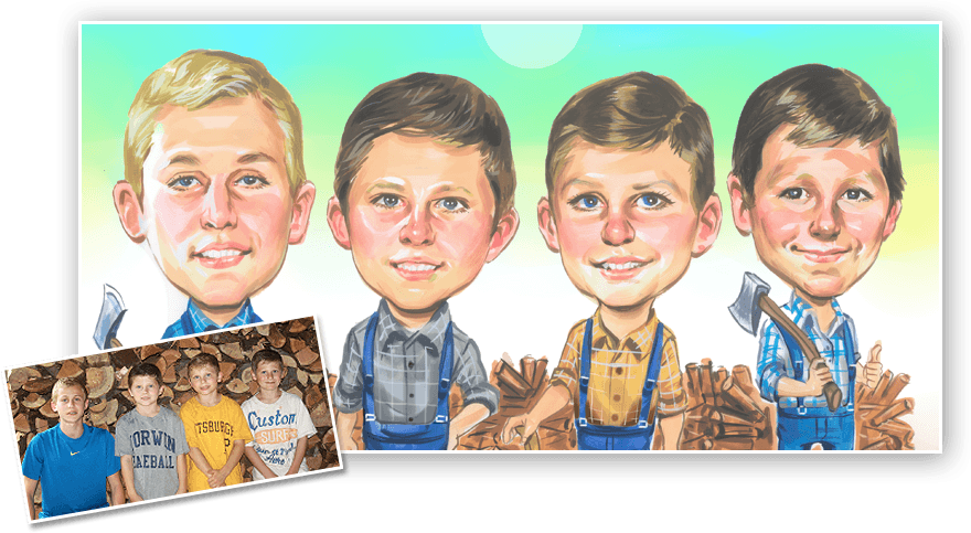 Photo To Lumberjack Caricature - Poster Clipart (880x483), Png Download