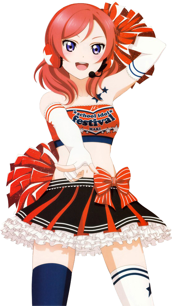 Maki Nishikino Png - Love Live Cheer Outfit Clipart (549x973), Png Download