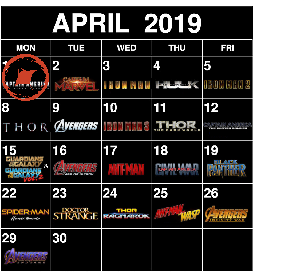 Calender01 - Marvel Studios Clipart (1197x918), Png Download