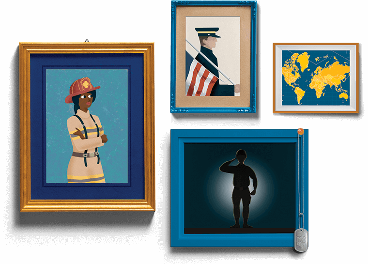 Active Military, Veterans And First Responders Trade - Cartoon Clipart (760x545), Png Download