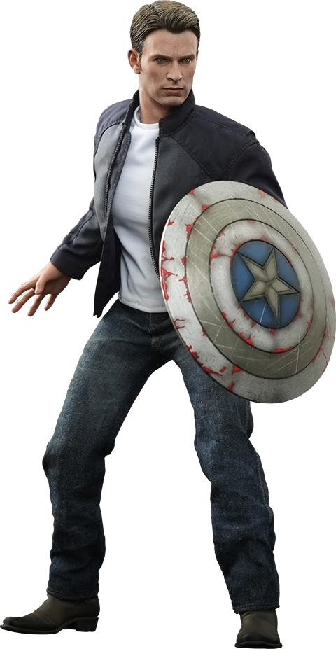 Hot Toys Captain America And Steve Rogers Sixth Scale - Hot Toys Captain America And Steve Rogers Clipart (480x927), Png Download