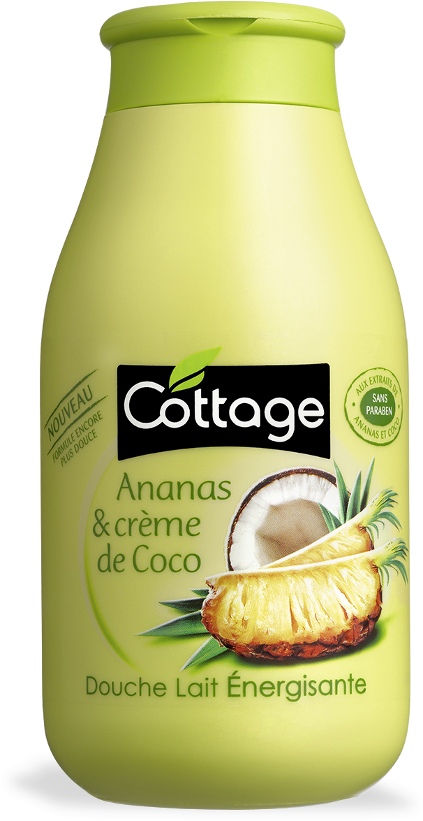 Douche Lait Energisante - Cottage Ananas Coco Clipart (720x1300), Png Download