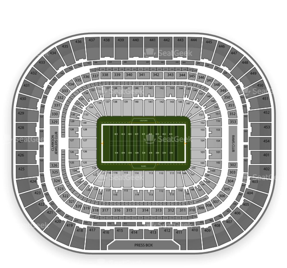 Best Solutions Of Rams Seating Chart Perfect Los Angeles - The Dome At America's Center Clipart (1000x1000), Png Download