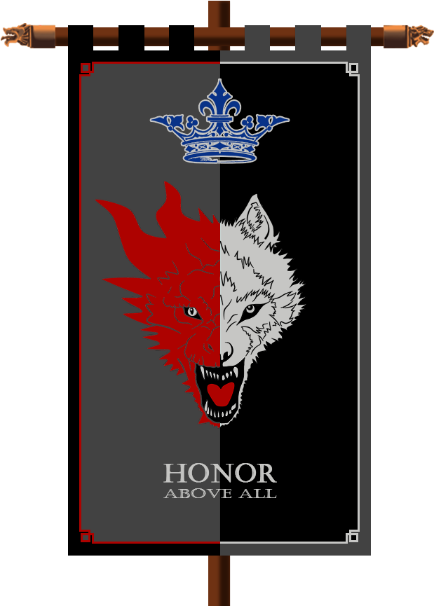 House Stark-targaryen Banner - House Stark And House Targaryen Clipart (619x865), Png Download