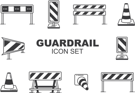 Vector De Barandilla - Guardrail Icon Clipart (669x490), Png Download