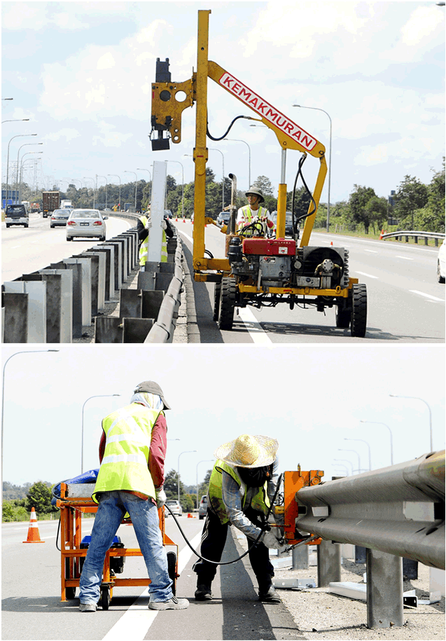 Installing Guardrail - Construction Clipart (830x950), Png Download