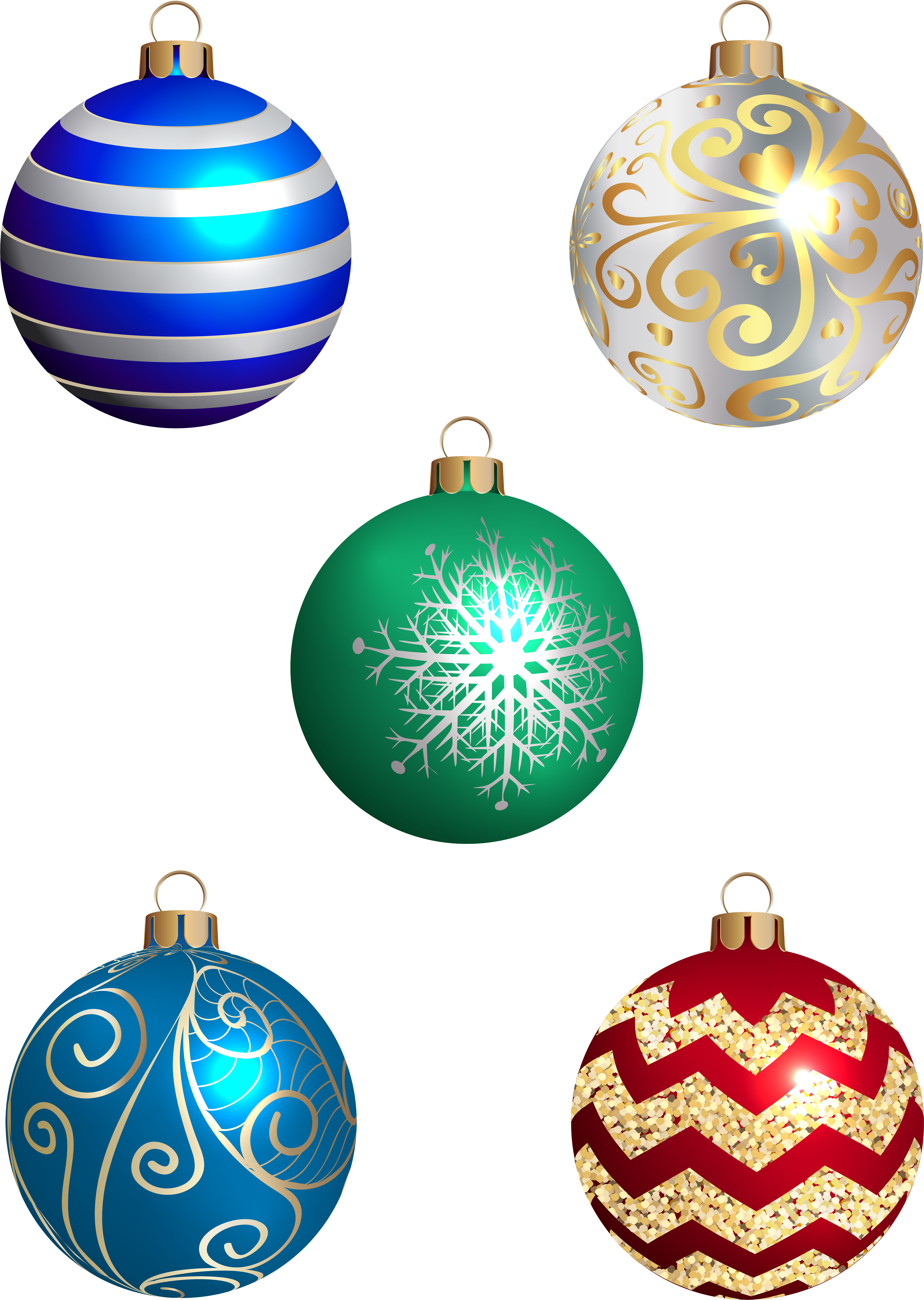 Christmas Balls Set Transparent Png Image - Christmas Ornament Clipart (5885x8000), Png Download