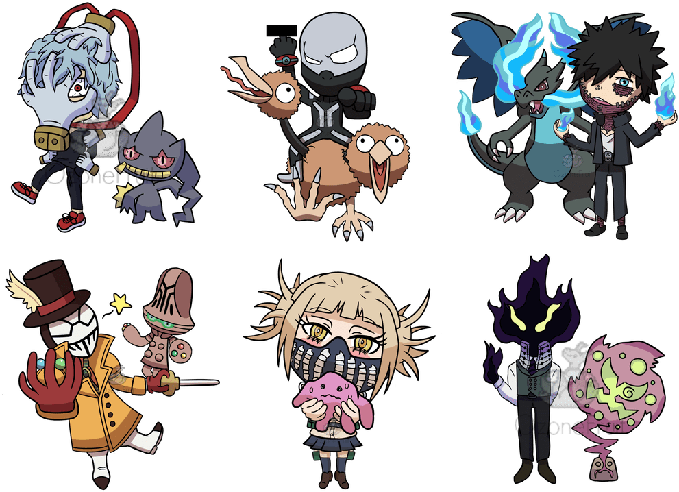 My Hero Academia Pokemon Set 2 Villains By Ozonefruit - Mha Tomura Clipart (1024x736), Png Download