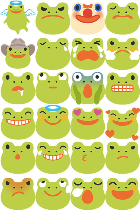 I Made A Small Collection Of Frog Emojis Free To Use, - Cartoon Clipart (500x750), Png Download