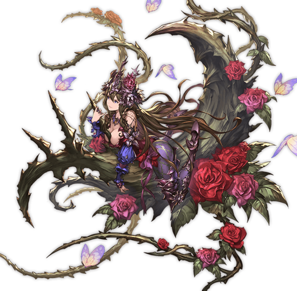 Rose Queen And Rosetta Drawn By Minaba Hideo - Granblue Fantasy Flower Monster Clipart (600x589), Png Download