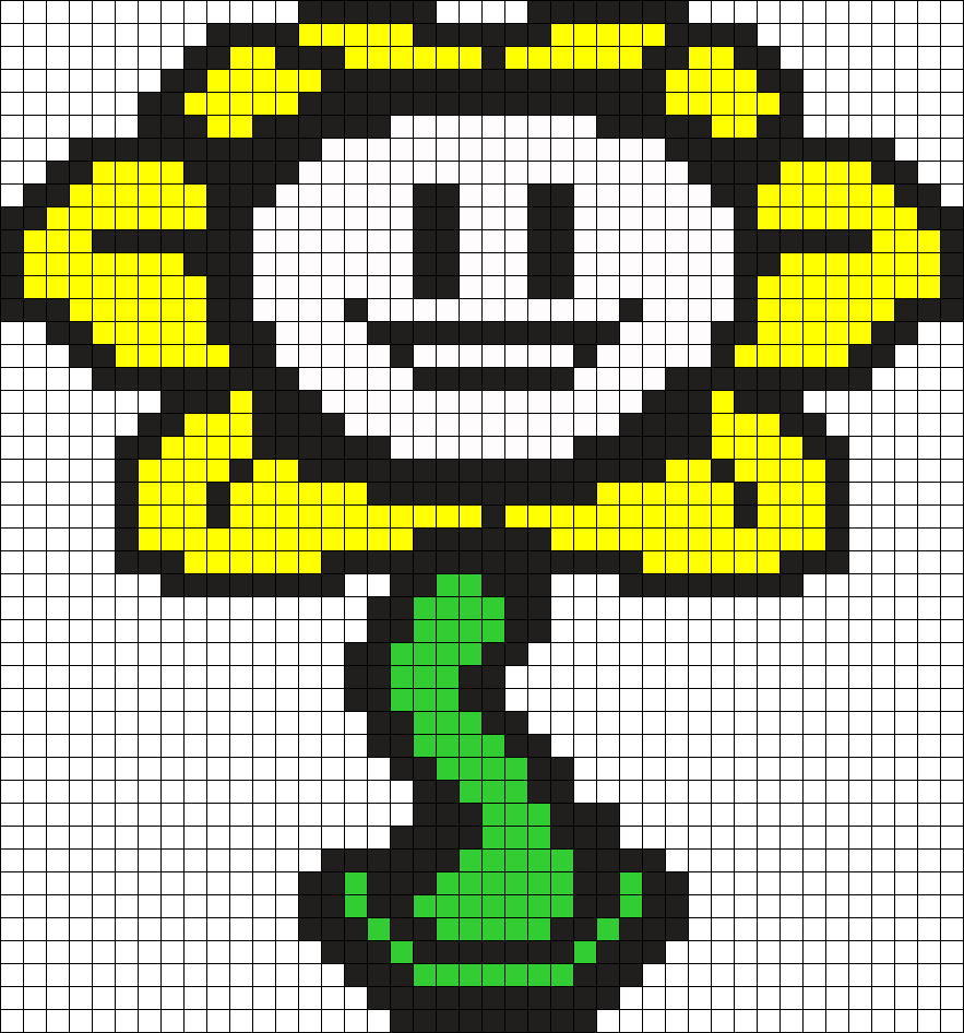 Undertale Perler Bead Pattern 197273 - Flowey Pixel Art Clipart (883x946), Png Download