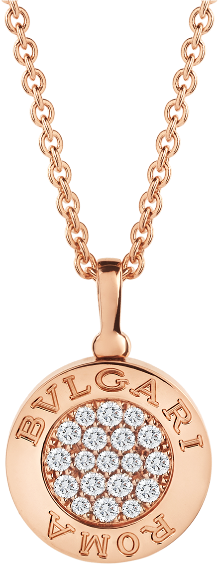 Bvlgari Bvlgari Necklace With 18 Kt Rose Gold Chain - Bvlgari Necklace Diamond Clipart (1800x1405), Png Download