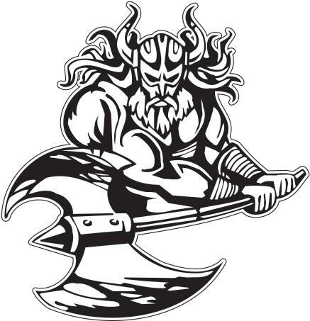 Printed Vinyl Black & White Viking Warrior - Black And White Viking Clipart (600x600), Png Download